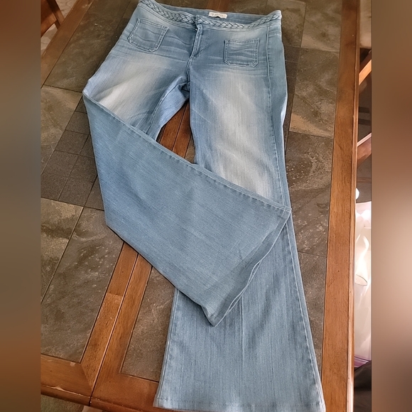 Guess Blue Flare Wide Leg Jeans - Picture 10 of 12